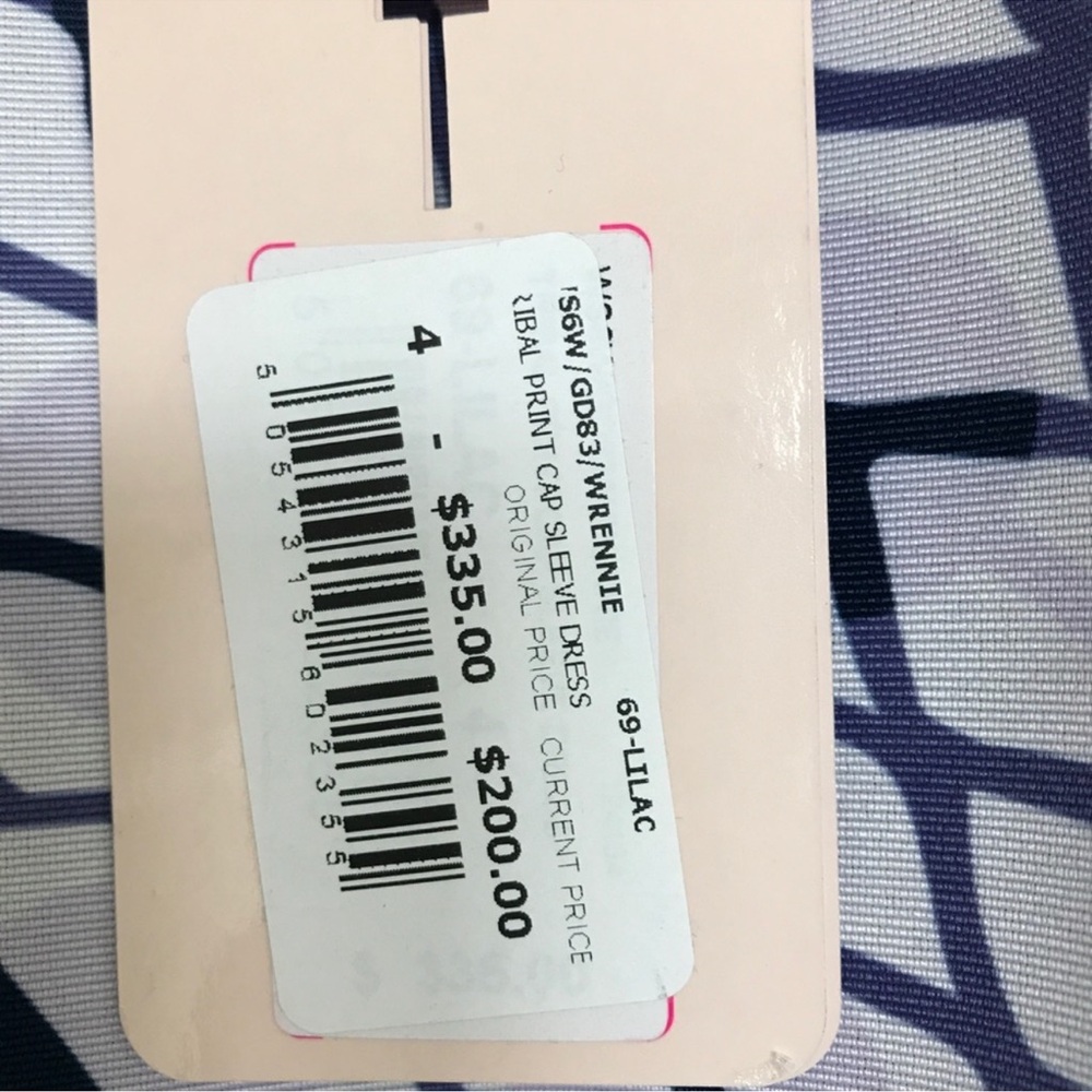 Ted Baker London White and Blue Flutter Sleeve Mini Dress size 4 TB, USA= 8-10. - Picture 7 of 7